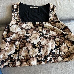 Abercrombie Floral Linen Crop Top